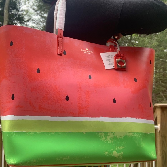 Authentic Kate Spade leather watermelon open tote - Picture 5 of 8